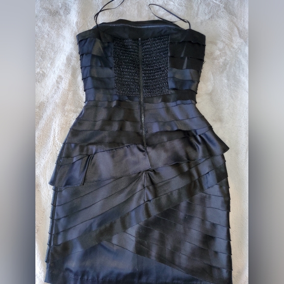 Jessica Simpson Black Satin Dress with Layers - Picture 5 of 9